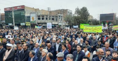 حضور پرشور مردم ولایی پارس‌آبادمغان در راهپیمایی یوم‌الله ۱۳ آبان